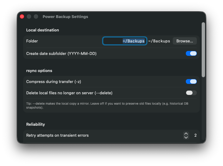 Visualizador de log com o histórico completo de uma execução recente
